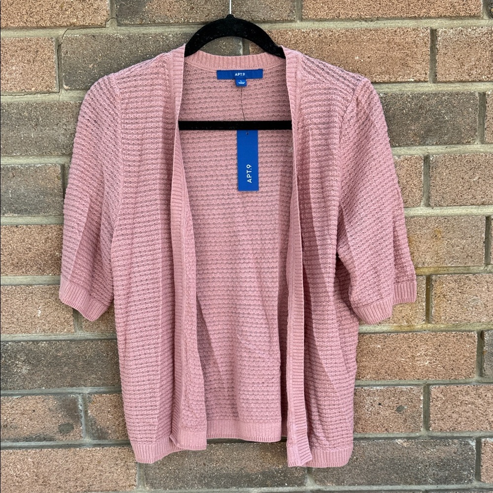 Apt. 9 Dusty Pink Open-Front Cardigan Size L NWT